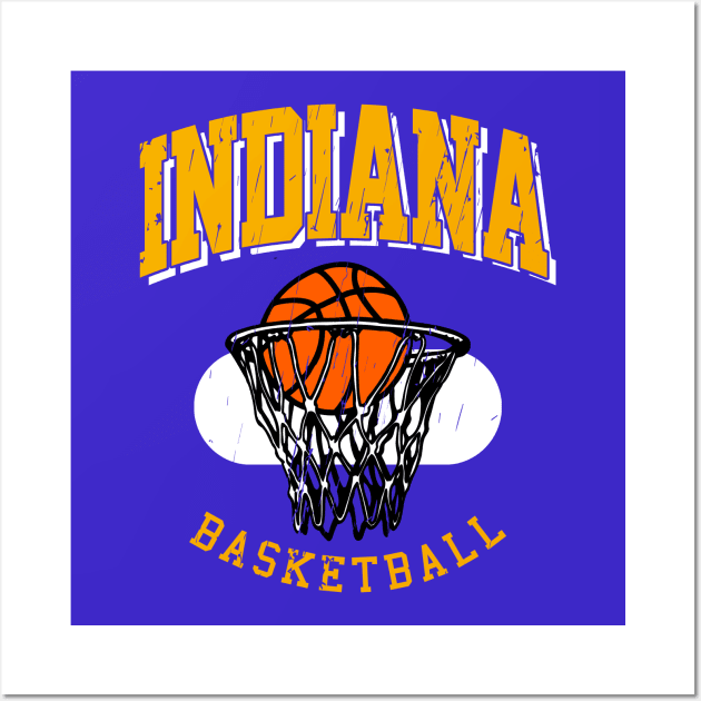 Vintage Indiana Basketball Wall Art by funandgames